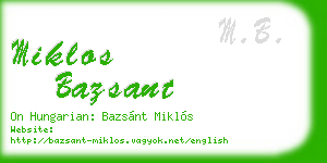 miklos bazsant business card